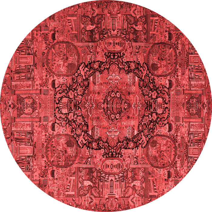 Machine Washable Animal Red Traditional Rug, wshtr1915red