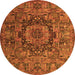 Machine Washable Animal Orange Traditional Area Rugs, wshtr1915org