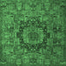 Square Machine Washable Animal Emerald Green Traditional Area Rugs, wshtr1915emgrn