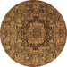 Round Animal Brown Traditional Rug, tr1915brn