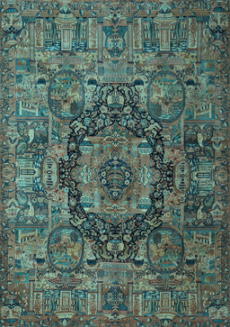 Animal Light Blue Traditional Rug, tr1915lblu