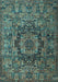 Animal Light Blue Traditional Rug, tr1915lblu