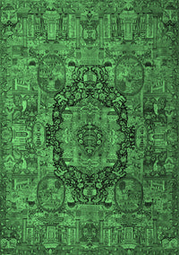 Animal Emerald Green Traditional Rug, tr1915emgrn