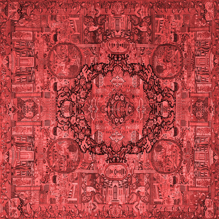 Animal Red Traditional Rug, tr1915red