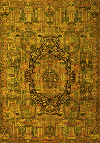 Animal Yellow Traditional Rug, tr1915yw