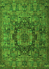 Animal Green Traditional Rug, tr1915grn