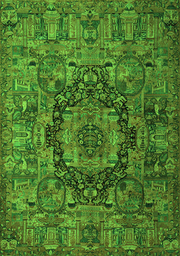 Animal Green Traditional Rug, tr1915grn