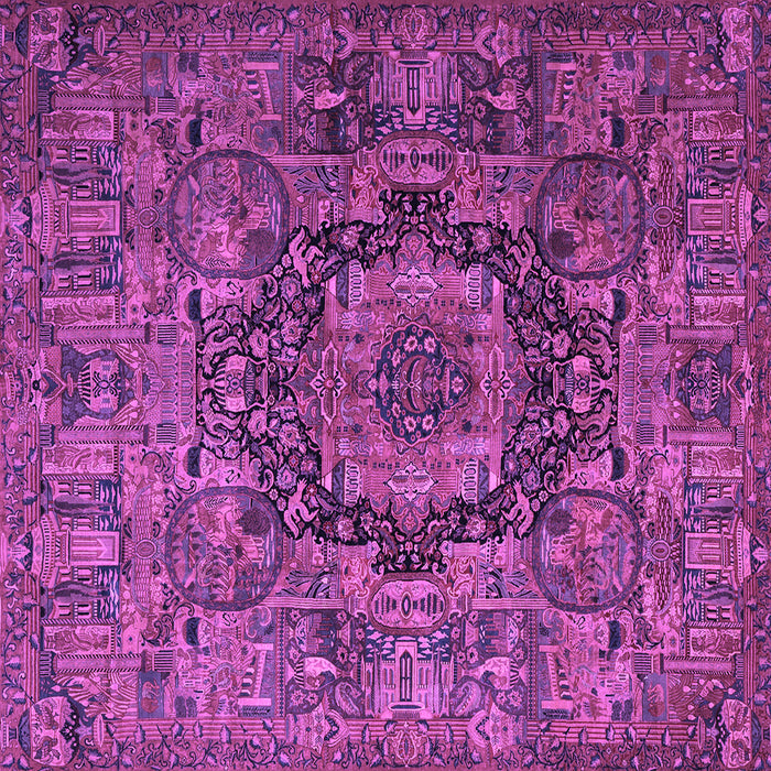 Square Animal Purple Traditional Rug, tr1915pur