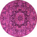 Round Animal Pink Traditional Rug, tr1915pnk