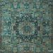 Square Animal Light Blue Traditional Rug, tr1915lblu