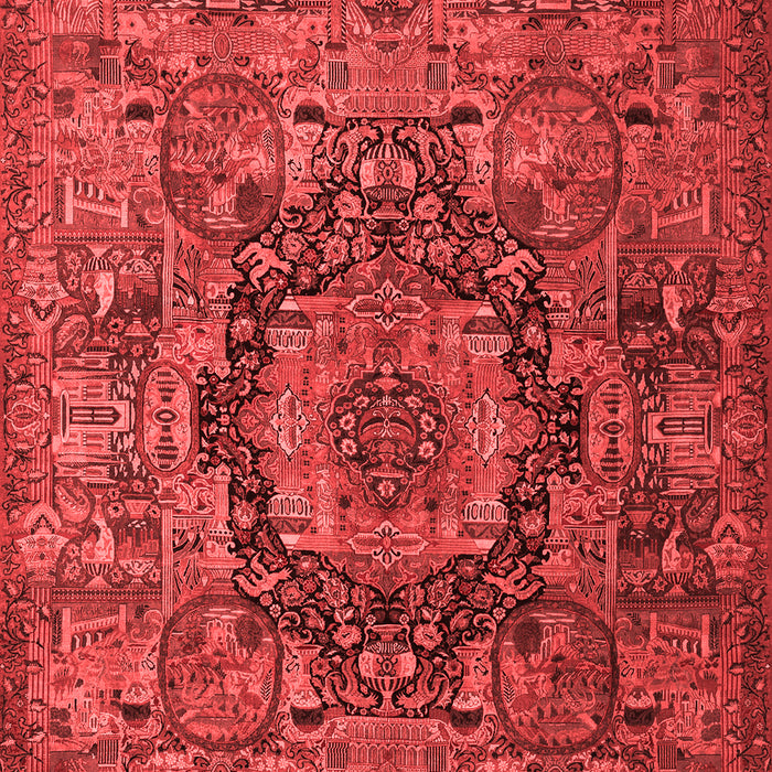 Animal Red Traditional Area Rugs