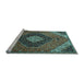 Sideview of Machine Washable Persian Light Blue Traditional Rug, wshtr1916lblu