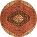 Machine Washable Persian Orange Traditional Area Rugs, wshtr1916org