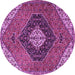 Round Persian Purple Traditional Rug, tr1916pur