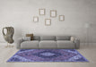 Machine Washable Persian Blue Traditional Rug in a Living Room, wshtr1916blu