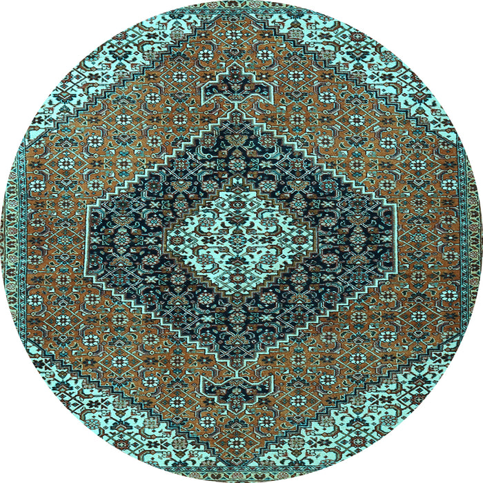 Round Persian Light Blue Traditional Rug, tr1916lblu