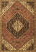 Machine Washable Persian Brown Traditional Rug, wshtr1916brn