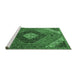 Sideview of Machine Washable Persian Emerald Green Traditional Area Rugs, wshtr1916emgrn