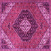 Square Machine Washable Persian Pink Traditional Rug, wshtr1916pnk