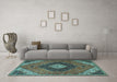 Machine Washable Persian Light Blue Traditional Rug in a Living Room, wshtr1916lblu