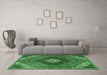 Machine Washable Persian Emerald Green Traditional Area Rugs in a Living Room,, wshtr1916emgrn