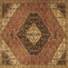 Square Machine Washable Persian Brown Traditional Rug, wshtr1916brn