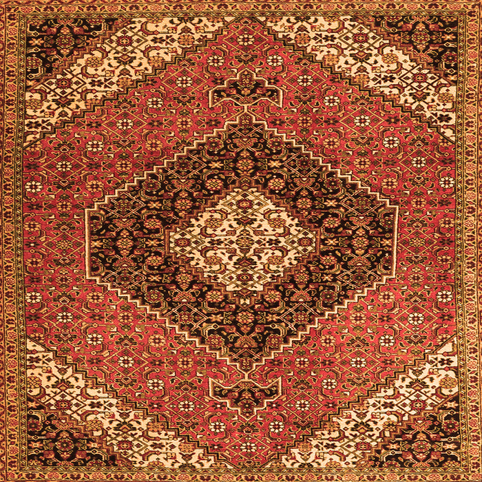 Round Machine Washable Persian Orange Traditional Area Rugs, wshtr1916org
