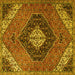 Square Machine Washable Persian Yellow Traditional Rug, wshtr1916yw