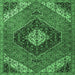 Square Machine Washable Persian Emerald Green Traditional Area Rugs, wshtr1916emgrn