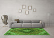 Machine Washable Persian Green Traditional Area Rugs in a Living Room,, wshtr1916grn