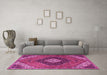 Machine Washable Persian Pink Traditional Rug in a Living Room, wshtr1916pnk