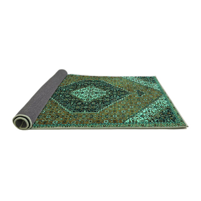 Sideview of Persian Turquoise Traditional Rug, tr1916turq