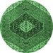 Round Persian Emerald Green Traditional Rug, tr1916emgrn