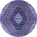 Round Persian Blue Traditional Rug, tr1916blu