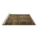 Sideview of Machine Washable Persian Brown Traditional Rug, wshtr1917brn