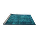 Sideview of Machine Washable Persian Light Blue Traditional Rug, wshtr1917lblu