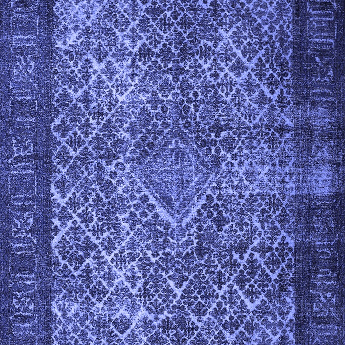 Machine Washable Persian Blue Traditional Rug, wshtr1917blu