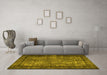 Machine Washable Persian Yellow Traditional Rug in a Living Room, wshtr1917yw