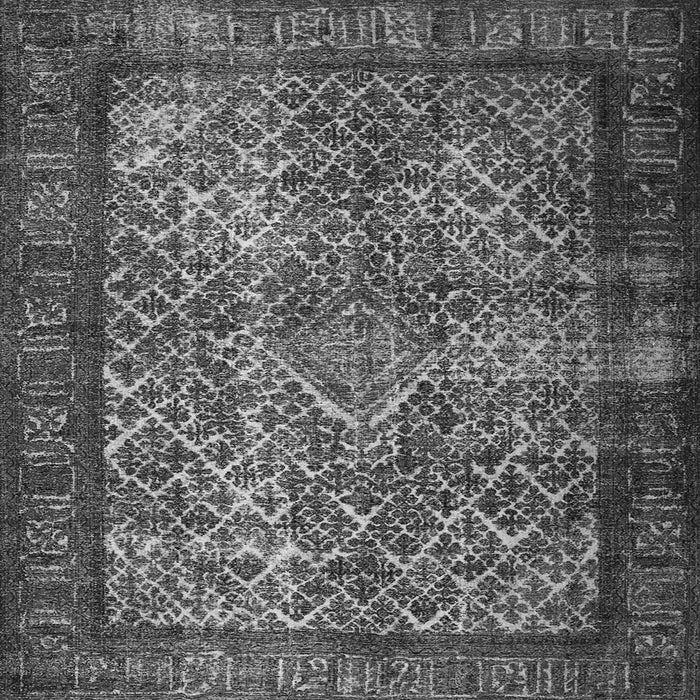 Round Machine Washable Persian Gray Traditional Rug, wshtr1917gry