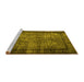 Sideview of Machine Washable Persian Yellow Traditional Rug, wshtr1917yw