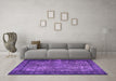 Machine Washable Persian Purple Traditional Area Rugs in a Living Room, wshtr1917pur
