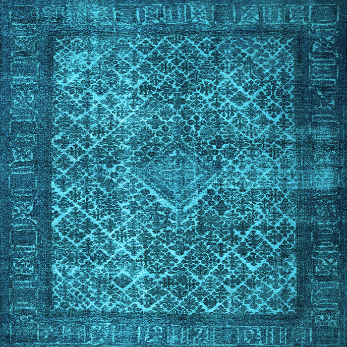 Square Machine Washable Persian Light Blue Traditional Rug, wshtr1917lblu