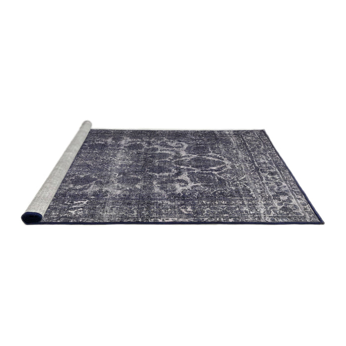 Sideview of Machine Washable Traditional Silver Gray Rug, wshtr1918