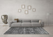 Machine Washable Persian Gray Traditional Rug in a Living Room,, wshtr1918gry