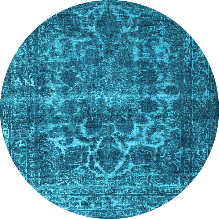 Round Persian Light Blue Traditional Rug, tr1918lblu