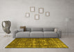 Machine Washable Persian Yellow Traditional Rug in a Living Room, wshtr1918yw