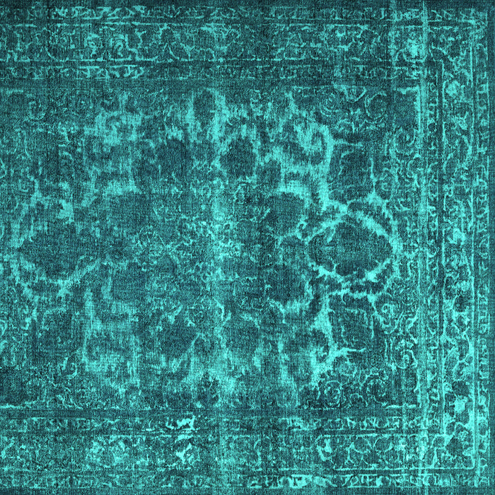 Square Machine Washable Persian Turquoise Traditional Area Rugs, wshtr1918turq