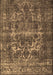 Machine Washable Persian Brown Traditional Rug, wshtr1918brn
