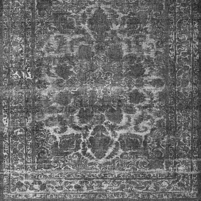 Round Machine Washable Persian Gray Traditional Rug, wshtr1918gry