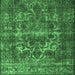 Square Persian Emerald Green Traditional Rug, tr1918emgrn